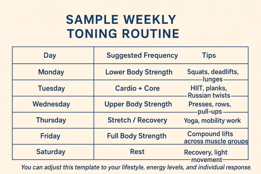 Achieving the Perfect Tone: How Often Should You Exercise for Results? 4 Weekly exercise West Bromwich plan graphic