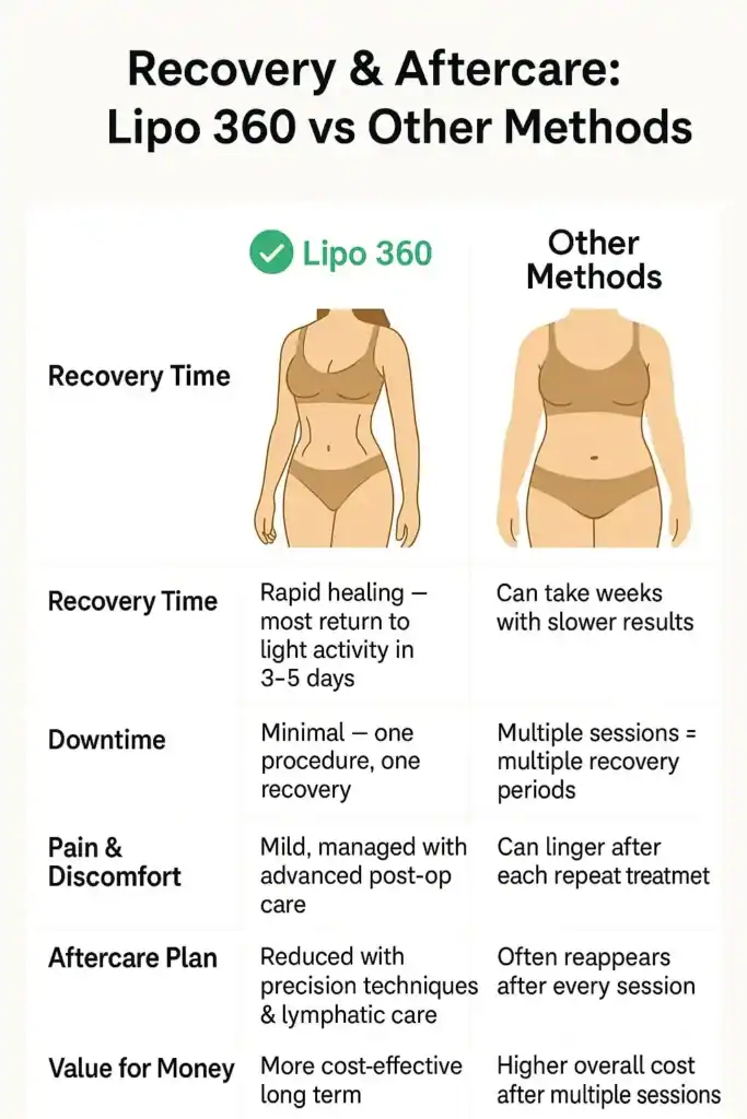 Recovery and Aftercare for Fat-Dissolving Surgery 2 Table to show fat dissolving injection aftercare West Bromwich